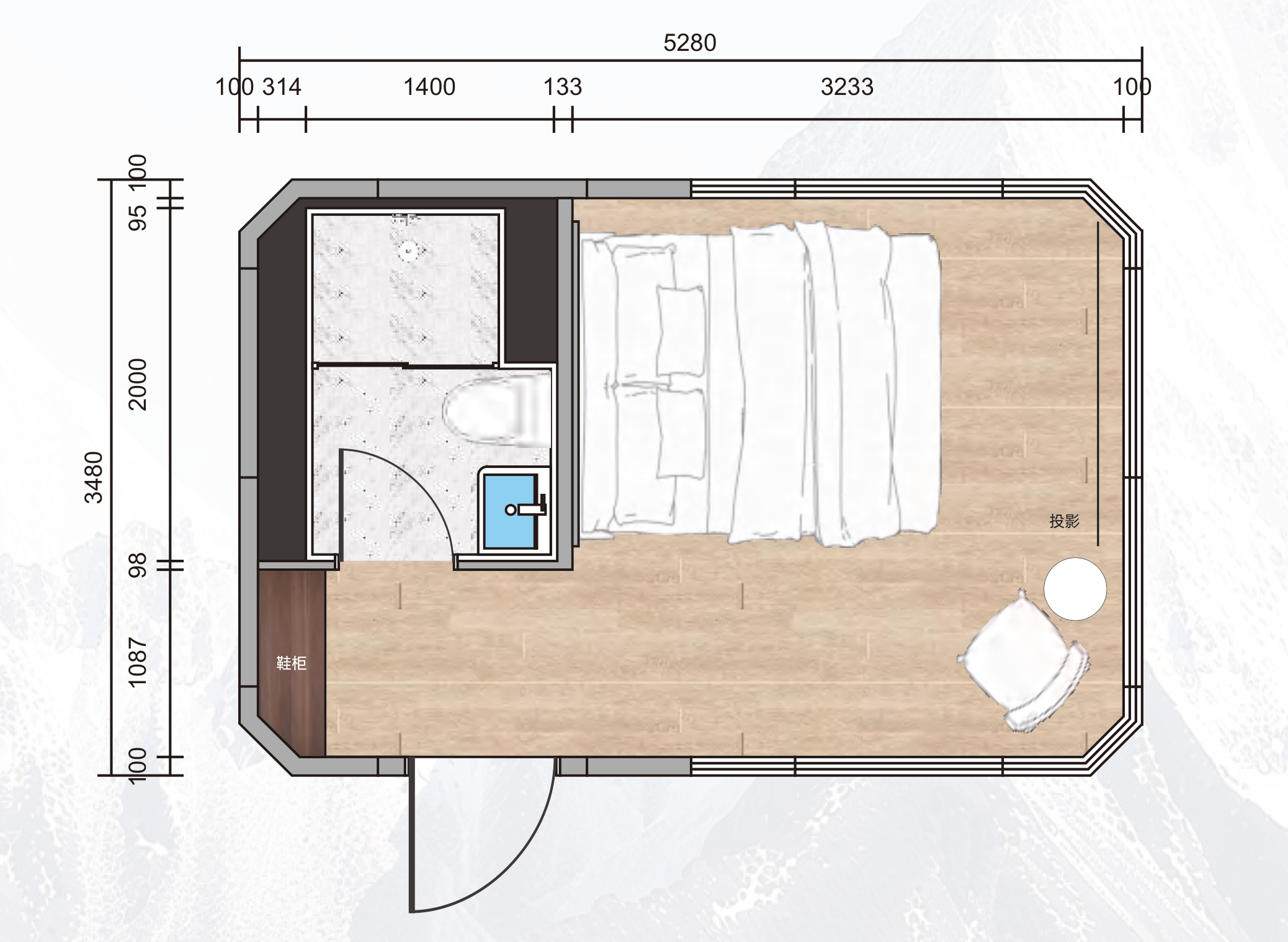MG8-18 dimensioned floor plan