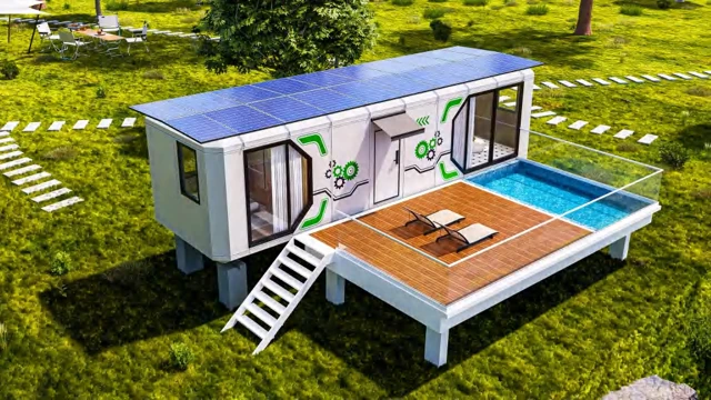 Garden-Facing Prefab Cabin with a Separate Lounge — MG3-40B exterior design